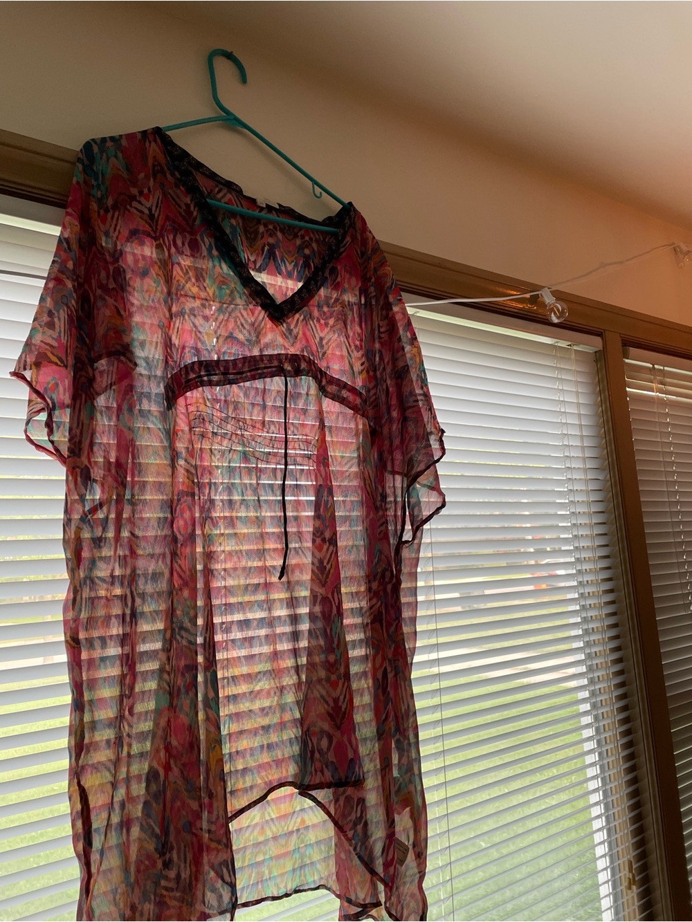 Odd Molly Sheer Multicolor Swim Coverup - Pink, Blue, Green